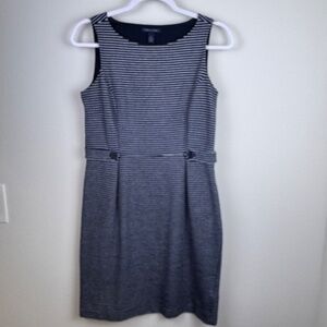 TOMMY HILFIGER Blue and White Striped Sleeveless Business Casual Dress / Small